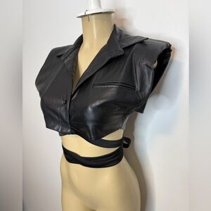 Nonchalant Cinda Vegan Leather Crop Top